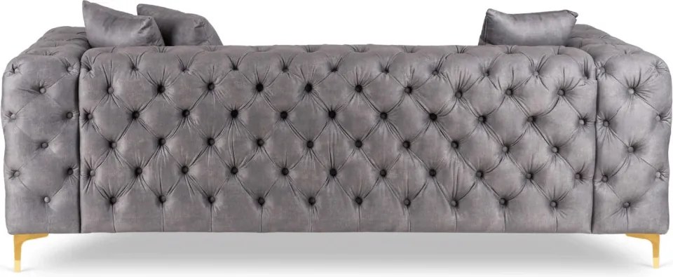 Sofa SORRENTO 3S Trzyosobowa Szara Welurowa