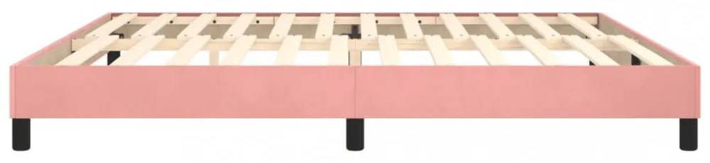 rózsaszín bársony rugós ágykeret 200x200 cm