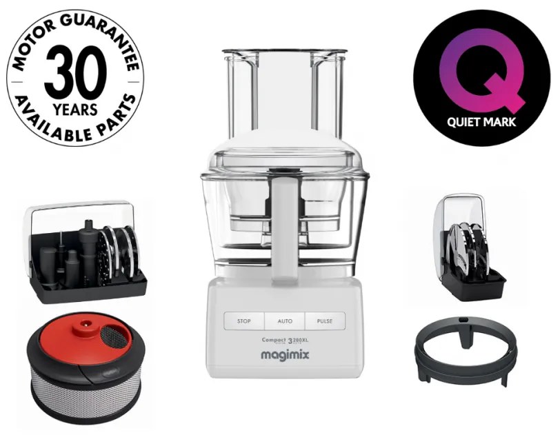 MAGIMIX® 3200 XL fehér konyhai robotgép többfunkciós gyümölcscentrifugával