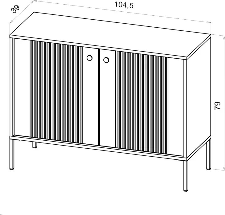 ISEO Komód zöld színben. 104 cm.