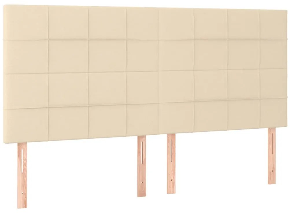 krémszínű szövet LED-es fejtámla 200x5x118/128 cm