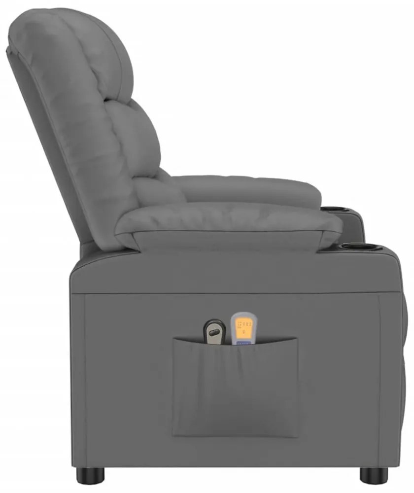 szürke műbőr elektromos masszázsfotel