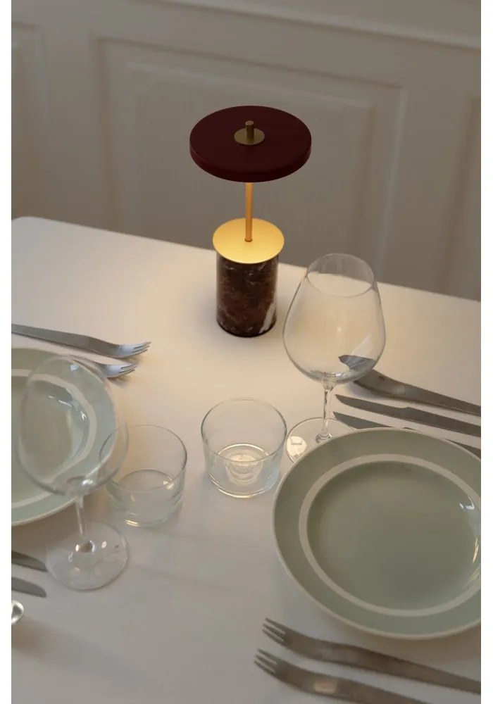 Piros márvány LED dimmelhető asztali lámpa fém búrával (magasság 25,5 cm) Asteria Move Mini – UMAGE