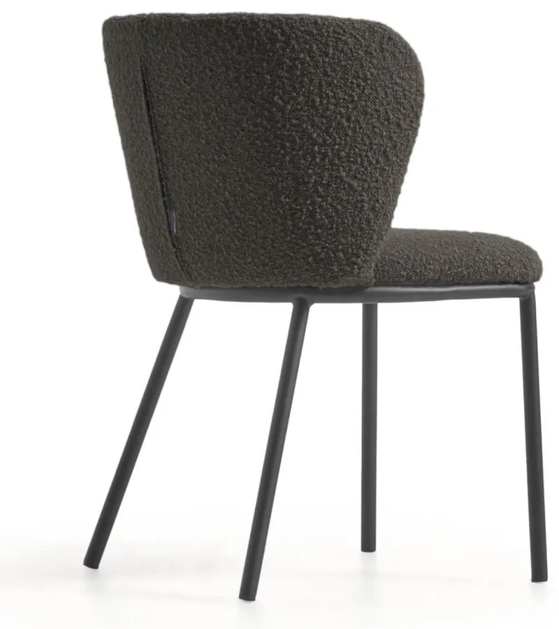 Fekete kárpitozott étkezőfotel Ciselia – Kave Home