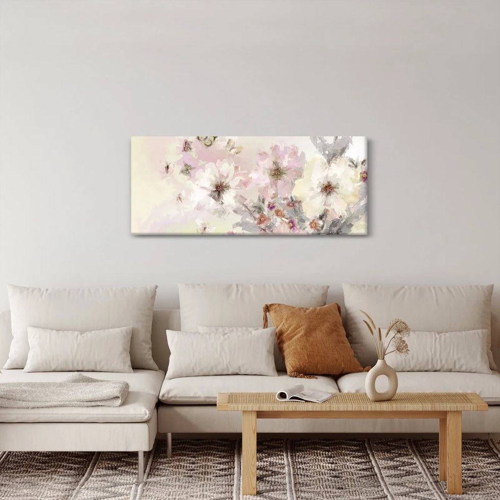 Kép - Virágok, festmény (120x50 cm)