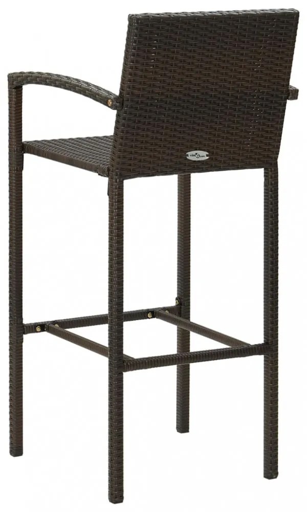 4 db barna polyrattan bárszék