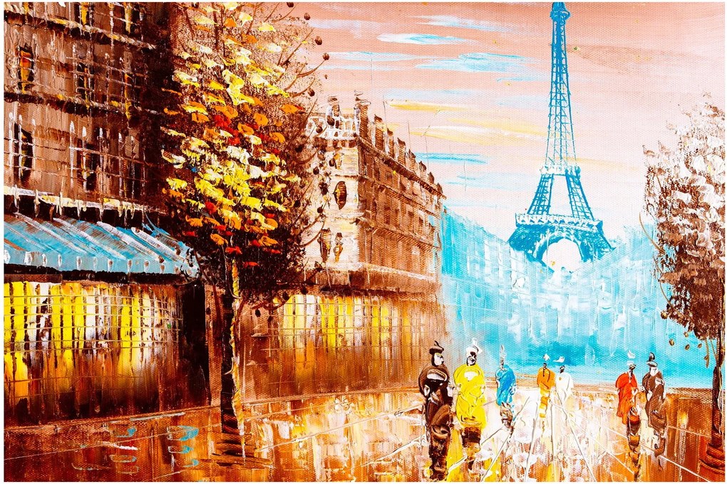 Kép - Esős idő és az Eiffel-torony (90x60 cm)