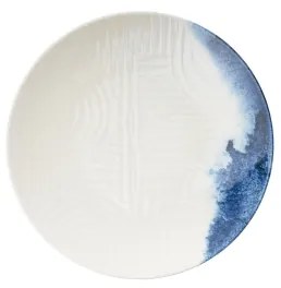 24 darabos étkészlet krém/kék/porcelán