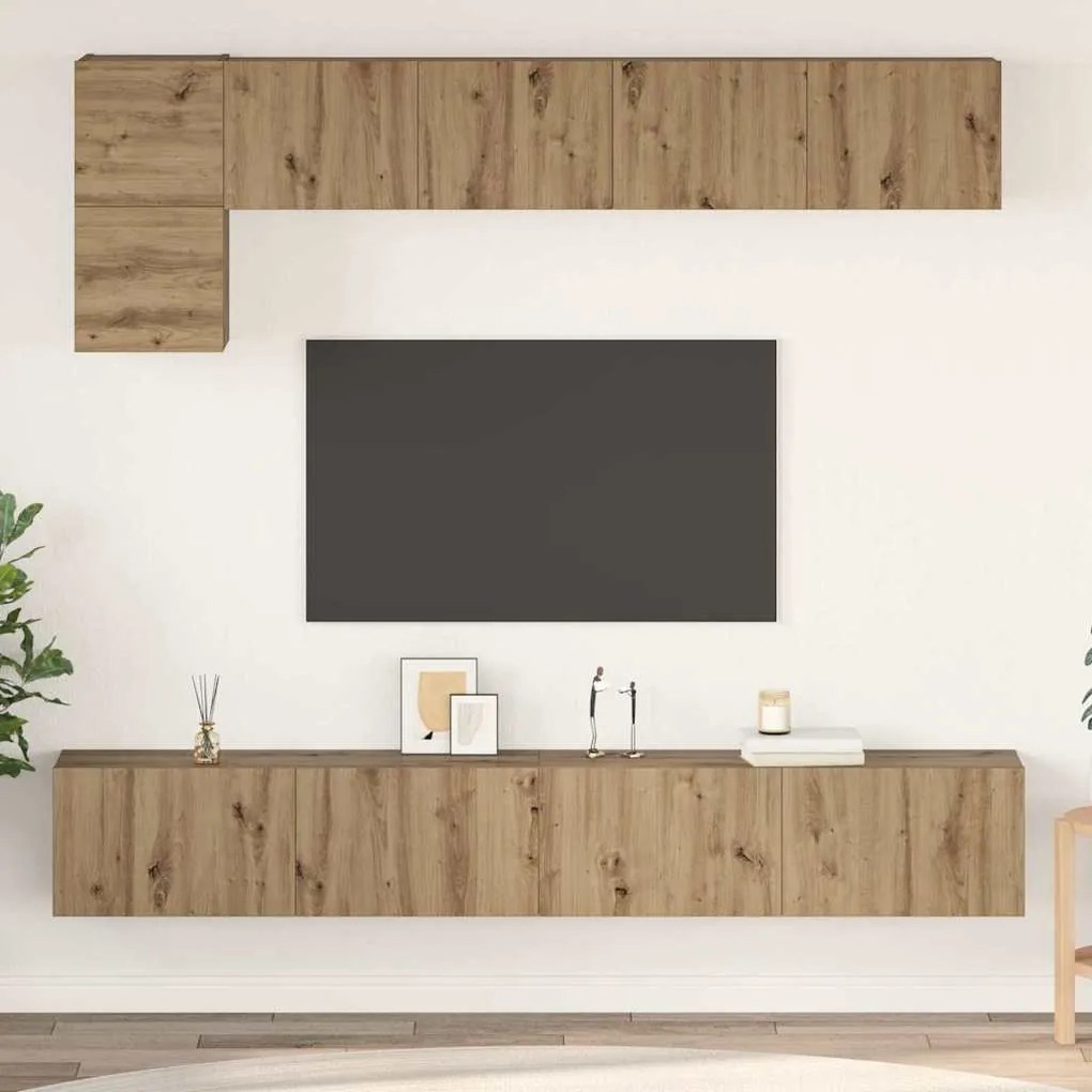 TV szekrény garnitúra 5 pcs kézműves tölgy 100 x 30 x 30 cm