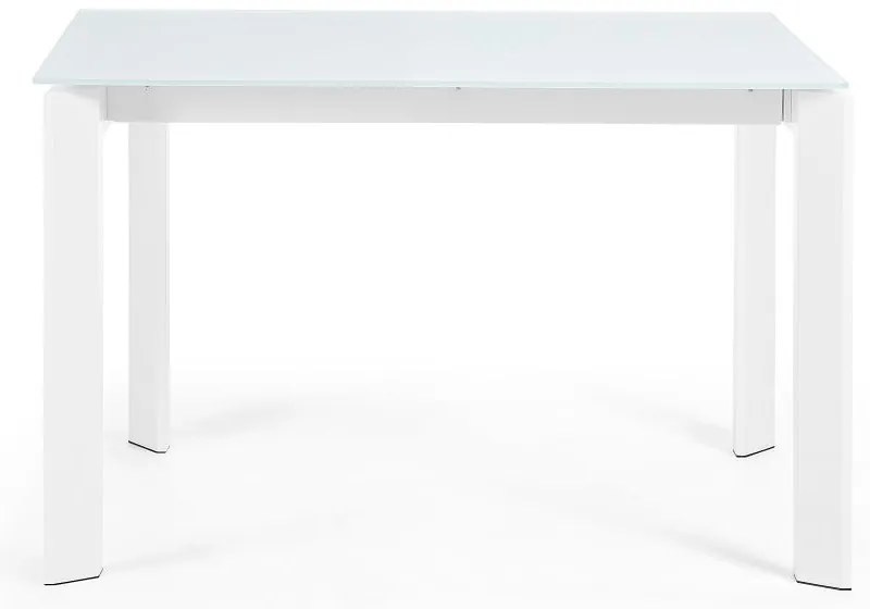 Bővíthető étkezőasztal üveg asztallappal, hosszabbító asztallappal 80x120 cm Axis – Kave Home