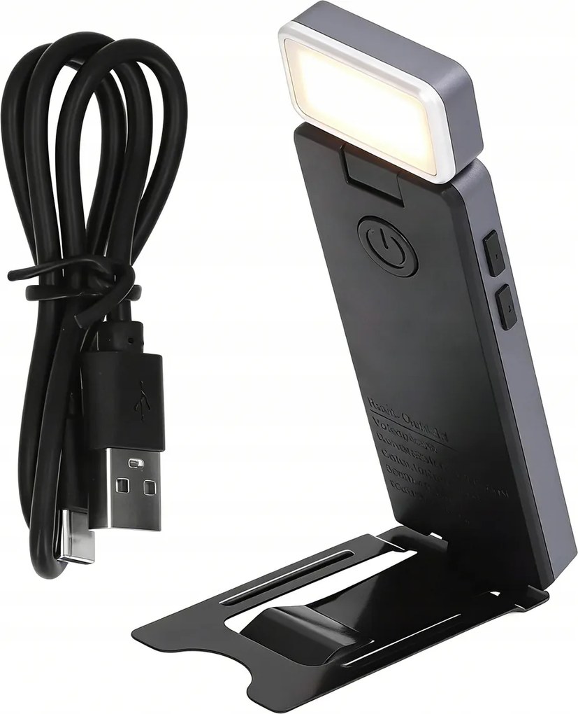 Olvasólámpa Usb-c könyvcsipesszel 5 fényerő 3 szín éjszakai Led