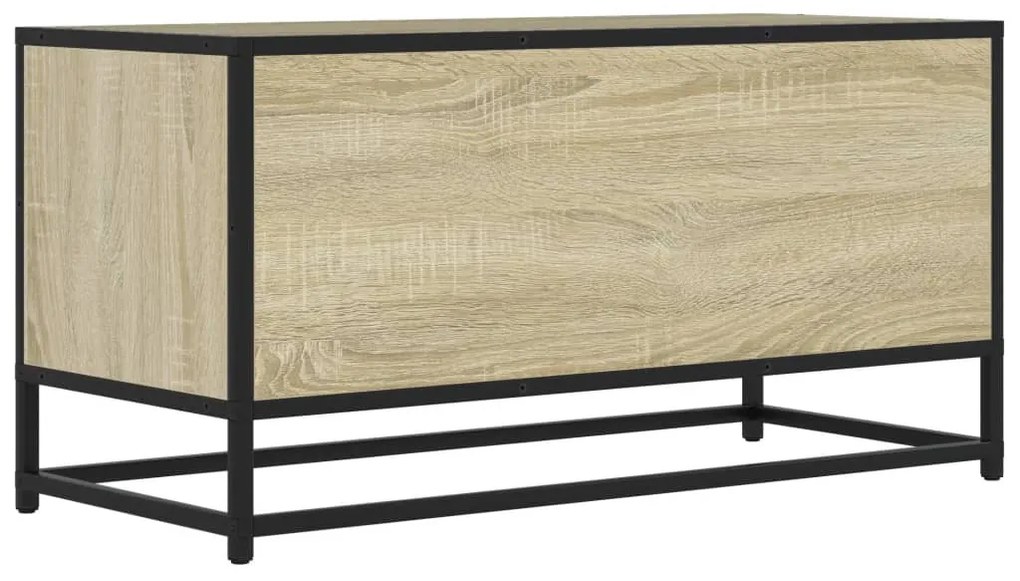 sonoma tölgyszínű szerelt fa és fém TV-szekrény 80x34,5x40 cm