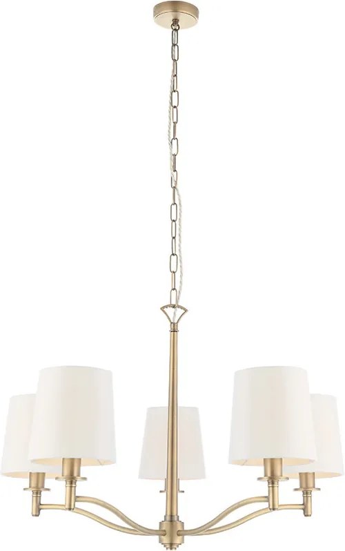 ENDON 70245 ORTONA Modern Csillár Antik Fehér, Antik Sárgaréz E14 IP20