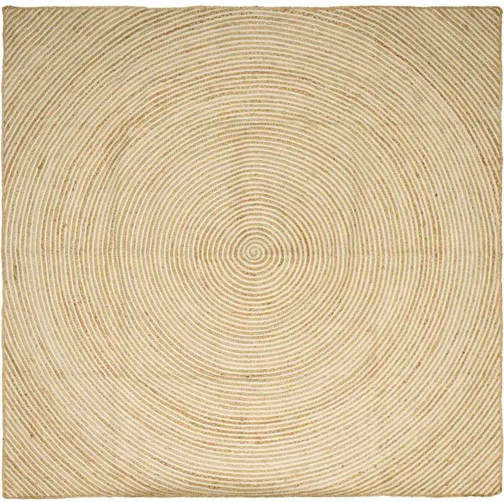 vidaXL Szőnyeg Természetes és Fehér 240 x 240 cm Juta