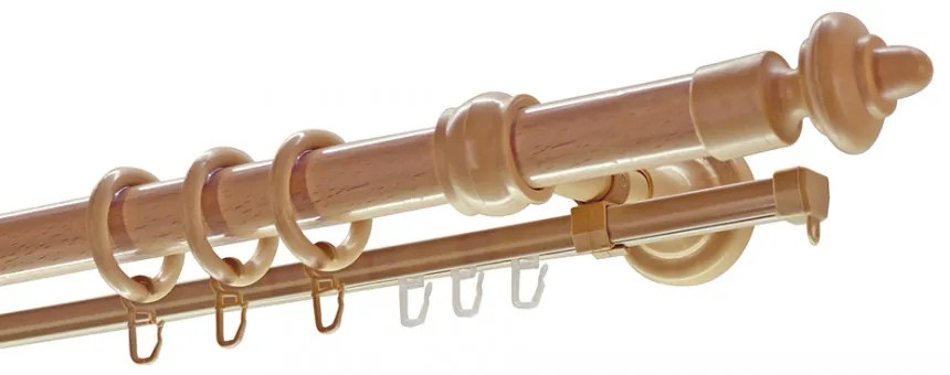 Bükk műanyag végzárós rúd karnis 240 cm