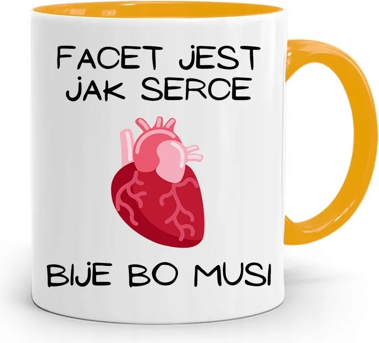 Sárga Bögre Fiúnak A Srác Olyan, Mint A Szív, fényképes nyomattal