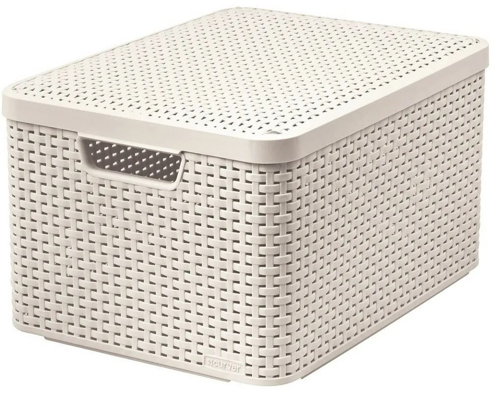 Krémszínű fedeles műanyag tárolódoboz 33x44,5x25 cm Style – Curver