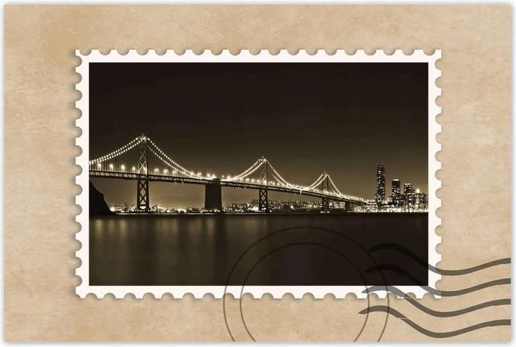 Poszterek 90x60 Híd az éjszakában szépia