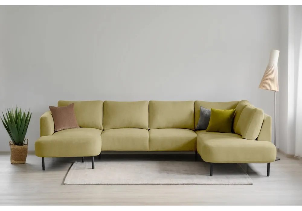 Mustársárga sarokkanapé (jobb oldali-U alakú) Hero – Scandic