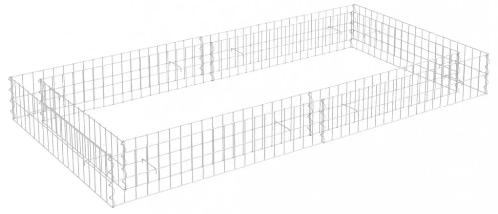 horganyzott acél gabion magaságyás 200 x 100 x 20 cm