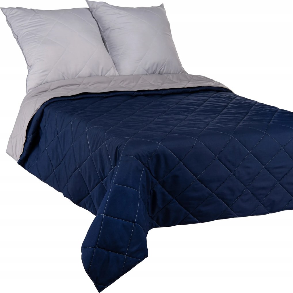 Ágytakaró 180x220 Steppelt Kétoldalas Kapa pléd sötétkék-szürke