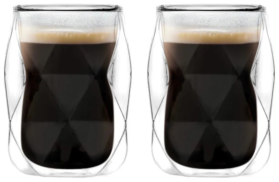 Duplafalú eszpresszó bögre szett 2 db-os 100 ml Geo – Vialli Design