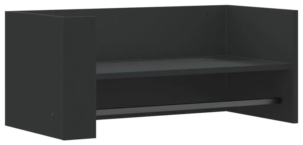 fekete szerelt fa fali polc 70,5 x 35 x 30,5 cm