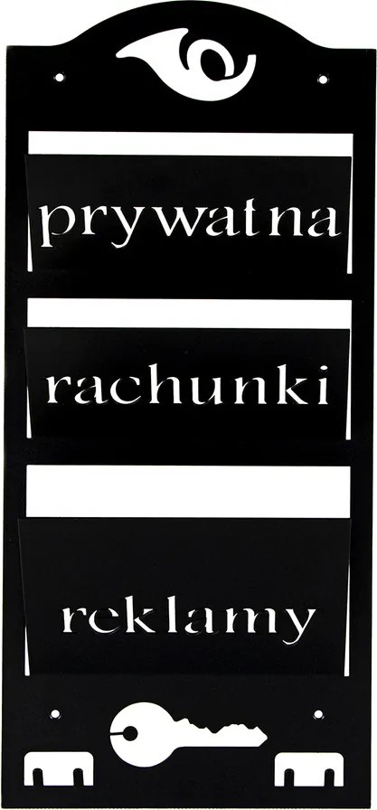 Falra szerelhető kulcstartó 2 az 1-ben levélrendező