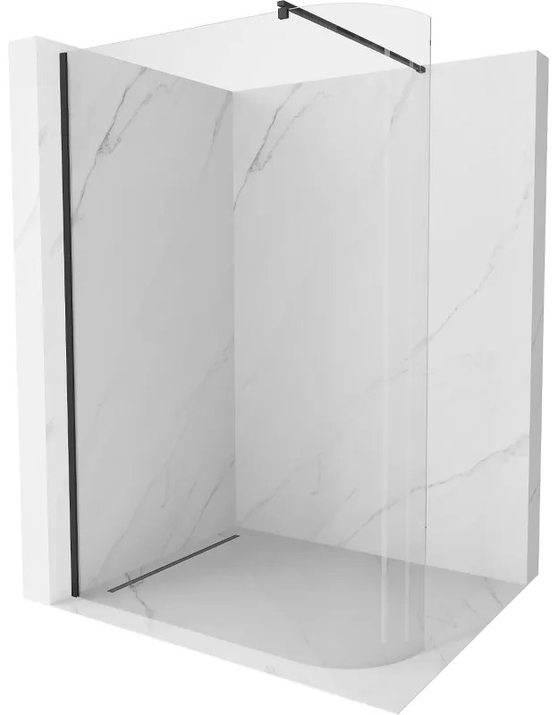 Mexen Kioto, lekerekített zuhanyparaván 80 x 200 cm, 8 mm átlátszó üveg, fekete profil, 800-080-101-70-06