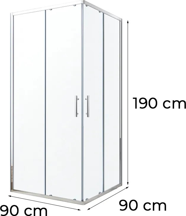 Soul 90x90 cm szögletes zuhanykabin tálca nélkül