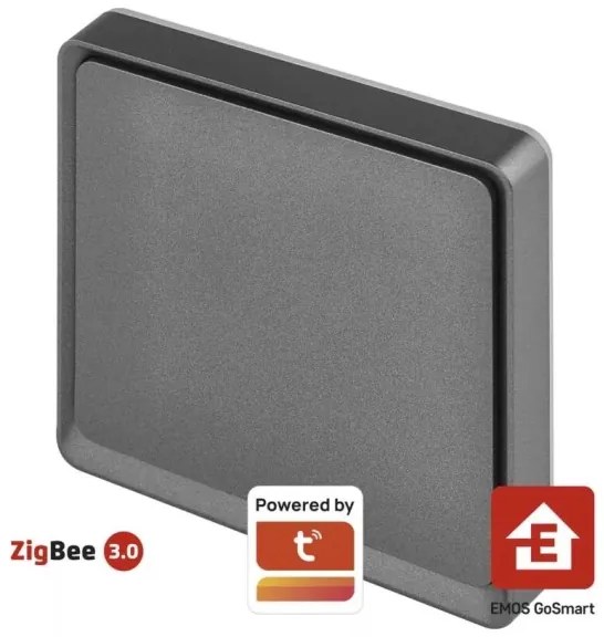 Kapcsoló 1 gombos GoSmart 1xCR2430 Tuya fekete