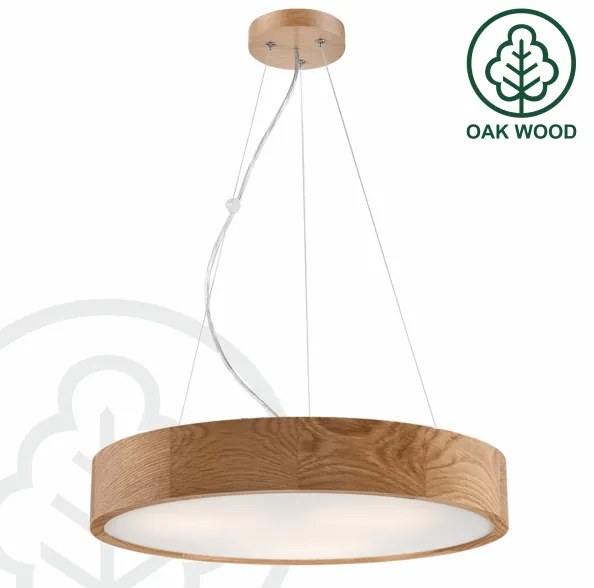OAK függeszték 3xE27/60W/230V tölgy, átmérő 47,5 cm