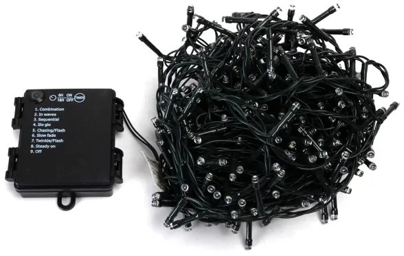 Aigostar - LED kültéri karácsonyi fényfüzér 400 LED, 8 üzemmód, 4×AA, 20,3 m, meleg fehér