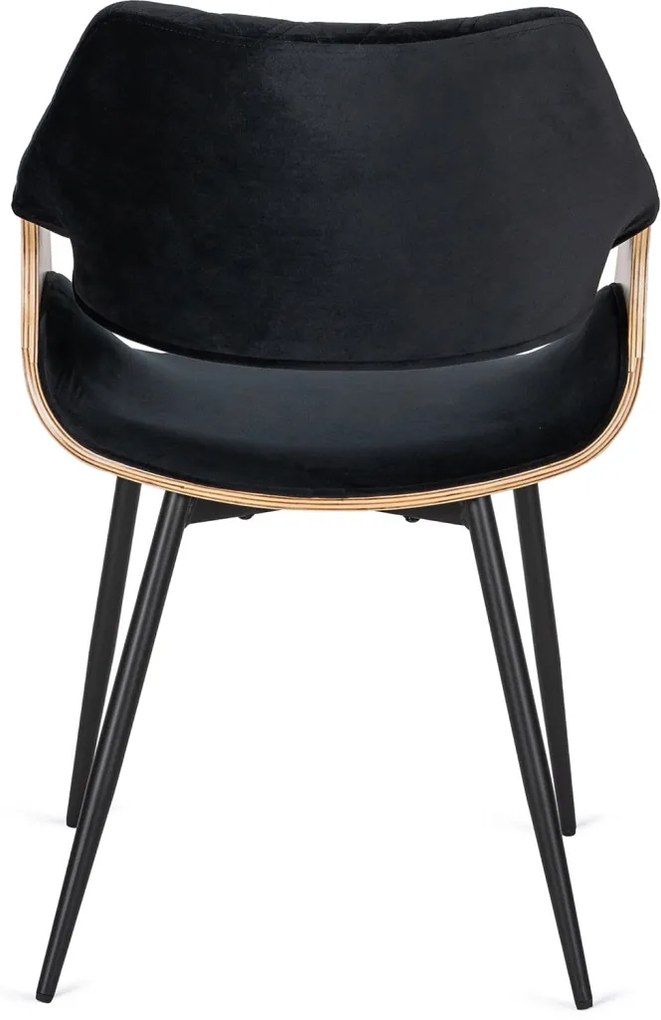 Elegáns Bársony Étkezőszék Fekete/Aranytölgy Színben. DAKOTA
