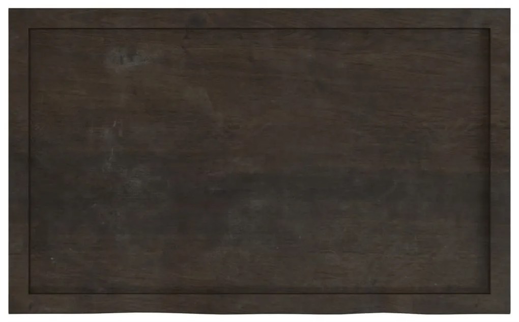 sötétbarna kezelt tömör tölgyfa fali polc 100x60x(2-6) cm
