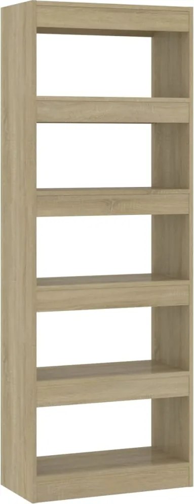 vidaXL sonoma tölgy színű fa könyvszekrény/térelválasztó 60x30x166 cm