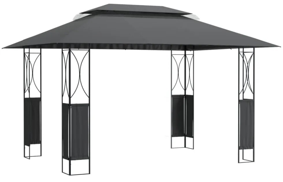 antracitszürke acél pavilon tetővel 400 x 300 x 270 m