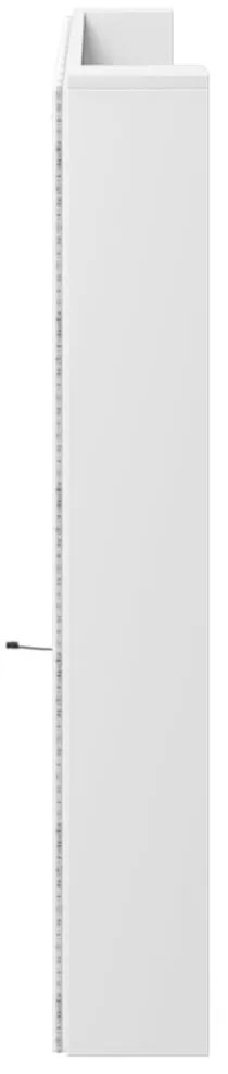 fehér áthidalószekrény LED-világítással 220 x 16,5 x 103,5 cm