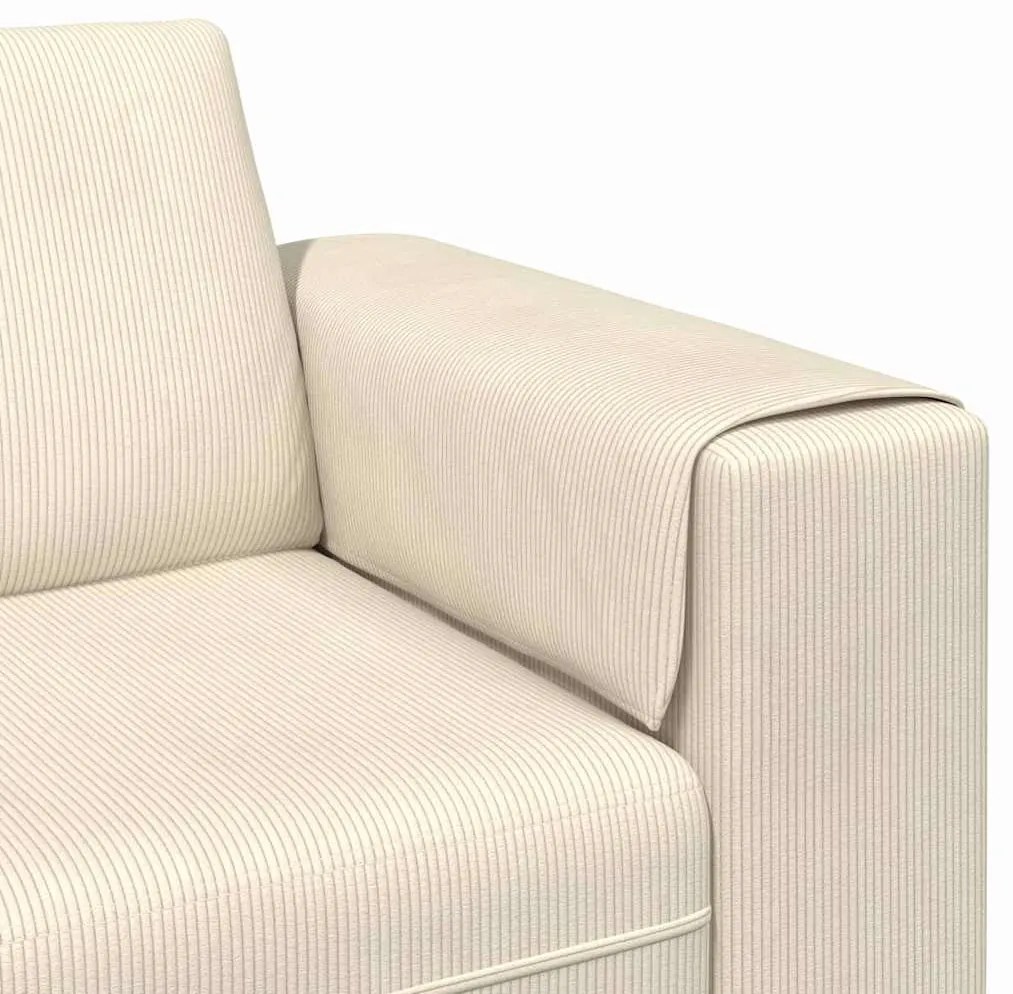 Szövet kanapé párnával Krém 208 cm Bársony anyag