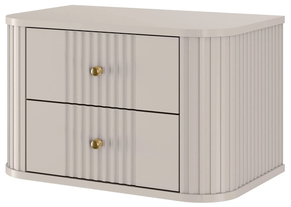 Vesper függő éjjeliszekrény készlet 56 cm - kasmír / arany fogantyúk
