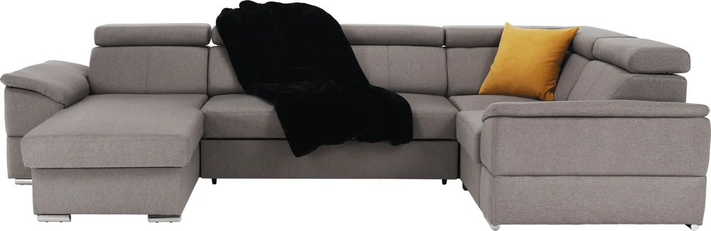 Ülőgarnitúra, szükésbarna Taupe, balos kivitel, SEGORIA ROH U