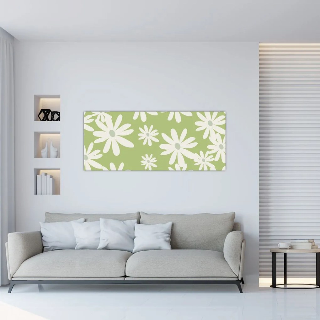 Kép - Hippik, zöld virágok N⁰1 (120x50 cm)