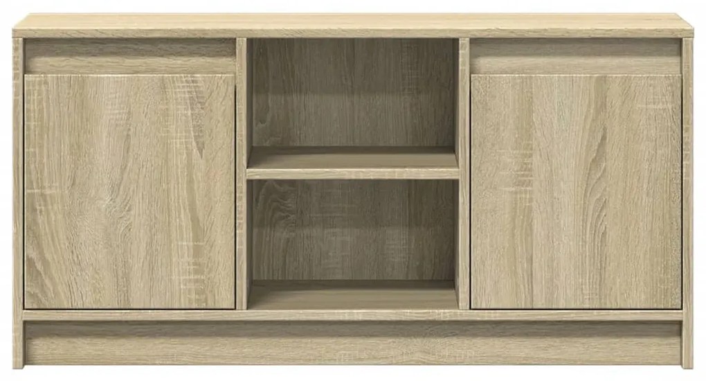 sonoma tölgy színű szerelt fa LED-es TV-szekrény 100x34x50 cm