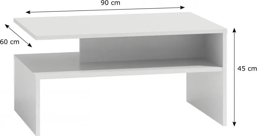 Boston dohányzóasztal, fehér