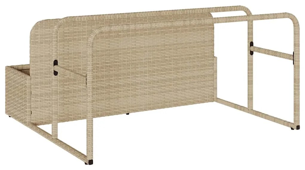 bézs polyrattan medence melletti úszótároló 110x100x57 cm