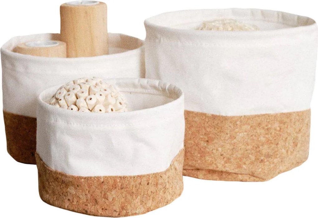 Tároló Kosarak parafa alapon x3