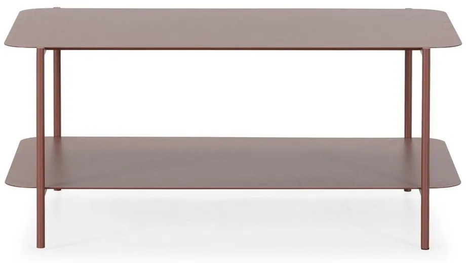 Terrakotta színű fém dohányzóasztal 58x90 cm Beatrix – MOME