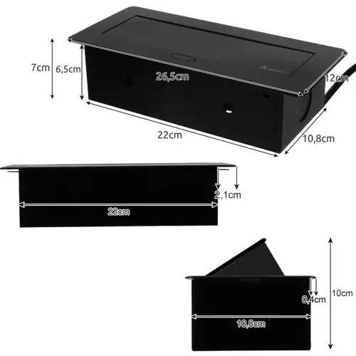 Socket hidden in the countertop - triple Izoxis 21659