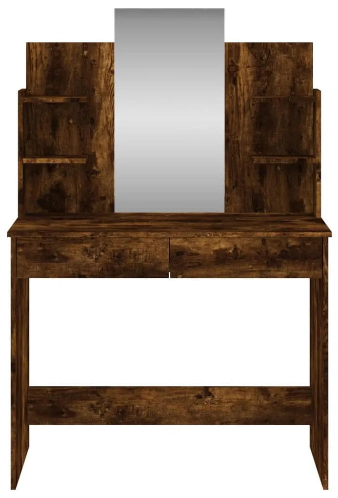 füstös tölgy színű fésülködőasztal tükörrel 96x39x142 cm