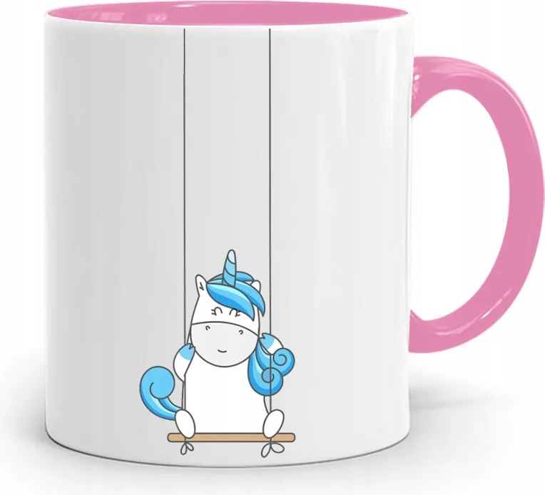 Rózsaszín Bögre Lányok Gyermeknapja Unikornis nyomott mintával